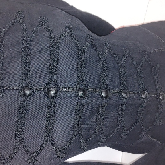 Tripp NYC Military Style Jacket Black Women's Large Buttons Goth Punk Rave Y2k - Picture 4 of 12